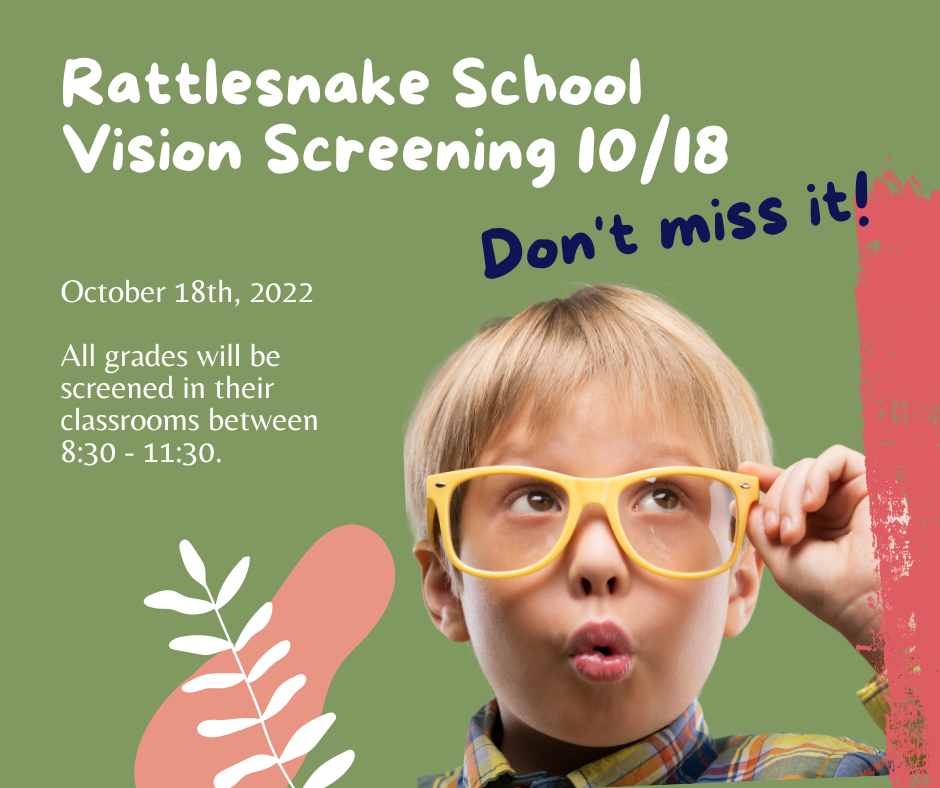 Rattlesnake School Vision Screening September 27, 2022